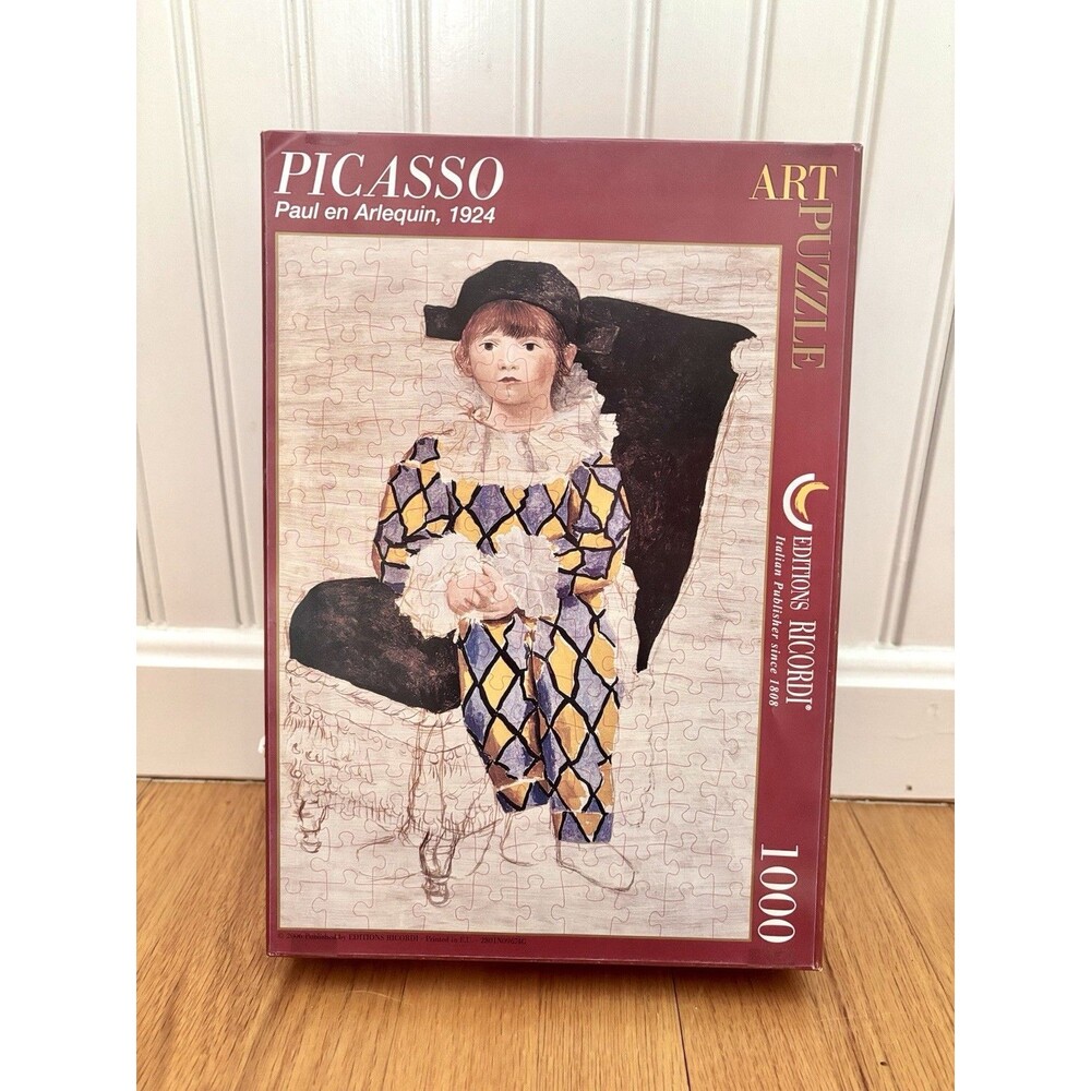Pablo Picasso Paul en Arlequin Jigsaw Art Puzzle 1000 Pc., Made In Italy Rare